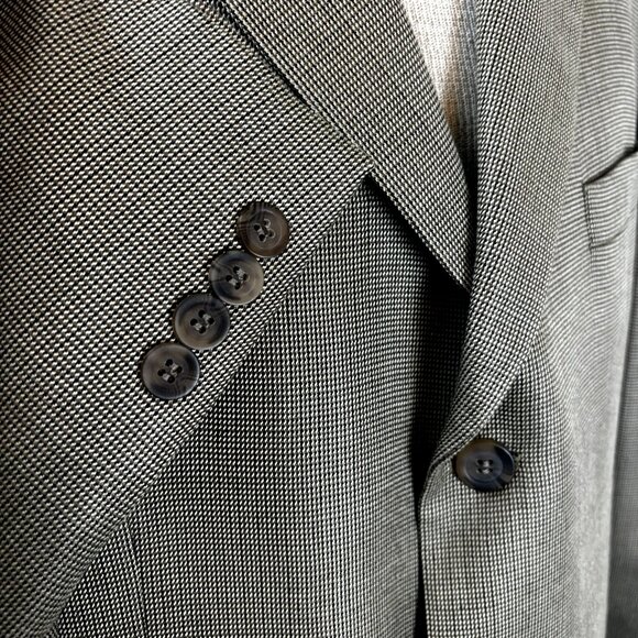 Andrew Fezza Men's Flannel Sport Coat Blazer Size 43R Silk Wool Tan Suit Jacket - Picture 12 of 12